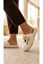 Women's Beige Hello Motif Furry House Slippers 3 cm Byndti̇mjhk01 - 6