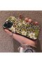 حافظة لهاتف iPhone 15 Pro Max متوافقة مع تصميم زهرة الفهد الجمالي، مصنوعة من الأكريليك الصلب وحافة من السيليكون - 4