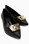 Juliet Black Buckle Short Heeled Women's Shoes - 4