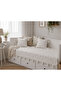 Ponpon Cotton Padded Cotton Tasseled Hemnes Divan Cover