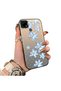 Realme C15/C25/C25S Compatible Acrylic Hard Back Panel with Silicone Edges Blue Flower Printed Phone Case
