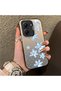 Xiaomi Poco X7 Pro Compatible Acrylic Hard Back Panel Silicone Edged Blue Flower Printed Phone Case - 2