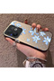 Vivo V60 Compatible Acrylic Hard Back Panel with Silicone Edges Blue Flower Printed Phone Case - 3
