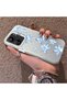 Xiaomi Poco C65 Compatible Acrylic Hard Back Panel with Silicone Edges Blue Flower Printed Phone Case - 3