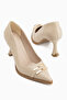 Daria Beige Buckle Women's Heeled Shoes - 3