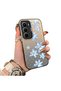 Infinix Hot 60 Pro Plus Compatible Acrylic Hard Back Panel with Silicone Edges Blue Flower Printed Phone Case