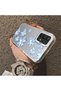 Samsung Galaxy A32 4g Compatible Acrylic Hard Back Panel with Silicone Edges Blue Flower Printed Phone Case - 4