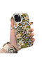 iPhone 15 Pro Max Compatible Aesthetic Floral-Leopard Pattern Case Acrylic Hard Back Silicone Edge