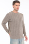 Mink Men's 80% Wool 20% Acrylic Thin Hair Knitted Patterned Crew Neck Knitwear Sweater Trist-5373 - 3