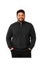 Men's Large Size Anthracite Zippered High-Neck Cotton Sweater 3Xl-4Xl-5Xl-6Xl