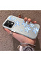 Vivo Y28 4g Compatible Acrylic Hard Back Panel with Silicone Edges Blue Flower Printed Phone Case - 3