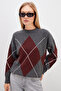 Baklava Patterned Oversize Sweater - 5