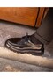 Italian Model Genuine Leather Handmade Black Open Leather Casual Shoes - 5