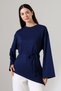 Women's Modal Belted Asymmetrical Long Sleeve Tunic