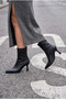 Women's Black New Season Stylish Design Heeled Zippered Leather Boots (9cm) - 4