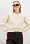 3 Thread Basic Ribbed Crop Sweatshirt - 6