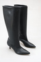 Almada Black Leather Pointed Toe Boots with 5 cm Thin Heel - 3