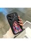 Tecno Pova 6/Pova 6 Pro Compatible Black Silicone Case Cute Cartoon Girl Pattern Shock-Absorbing Protective Case with Camera Protection