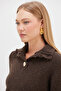 Half-Buttoned High-Neck Knitwear Sweater - 5