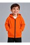 Unisex Children's Orange 100% Cotton Cardigan 3-Yarn Non-Wefted Fabric (4-Season)