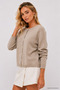 Women's Mink Soft Textured Buttoned Knitwear Sweater - 3