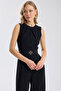 Pleated Collar Belted Logo Jumpsuit - 4