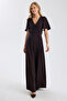 Cross V-Neck Cady Palazzo Jumpsuit - 3