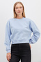 3 Thread Basic Ribbed Crop Sweatshirt - 3