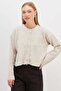 Buttoned Knitwear Cardigan with Side Slits