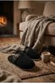 Women's Antique Buckle Plush House Slippers, Soft Fur, Soft Sole, Warm Winter Slippers - 3