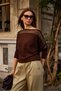 Women's Transparent Detailed Knitwear Blouse - 4