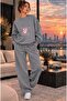 Women's Cherry Bloom Cherry and Ribbon Printed Crew Neck Regular Fit Women's Tracksuit Set