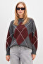 Baklava Patterned Oversize Sweater - 2