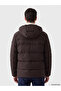 Ozmarka New Season Brown Regular Fit Hooded Men's Puffer Jacket - 3
