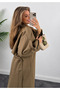 Caramel Button Detailed Oversized Trench Coat - 2Y9476 - 3