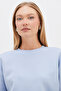3 Thread Basic Ribbed Crop Sweatshirt - 2