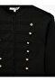 Mandarin Collar Decorated Buttoned Napoleon Closure Military Cardigan - 3