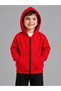 Unisex Children's Red 100% Cotton Cardigan 3-Yarn Non-Wefted Fabric (4-Season) - 4
