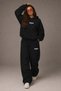 Unisex Women's and Men's Minimal Text Printed Oversize 3 Thread Hooded Sweatshirt and Baggy Sweatpants