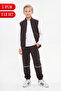 Boy's 3 Threaded Collar Vest, Striped Sweatpants, Long Sleeve Single Jersey 3-Piece Set