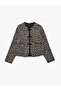 Crew Neck Long Sleeve Double Pocket Ornamental Buttoned Patterned Quilted Jacket