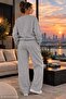 Women's Cherry Bloom Cherry and Ribbon Printed Crew Neck Regular Fit Women's Tracksuit Set - 2