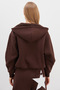 3 Thread Zipper Hooded Bat Sleeve Crop Sweatshirt - 6