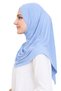 Women's One-Piece Ready-To-Wear Turban Crossed Self-Tied Viscose Headscarf Light Blue - 4