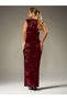 Rochie maxi, bordo - S - 2