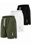 3-Piece Breathable Fabric Fitness Tennis Sports Shorts