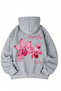 Unisex 3 Thread Cotton Gray Simplejoy Print Loose Fit Sweatshirt Hoodie