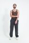 Men's Oversize 3 Threaded Ribbed Cuff Pocketed Dark Smoked Sweatpants