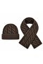 Men's Wool Scarf Beanie Set, 2-Piece Winter Wool Hair Knit Patterned Beanie and Scarf Set, Gift for Men - 2