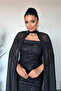 Full Beaded Fabric Cape Detailed Evening Dress - Black - 4